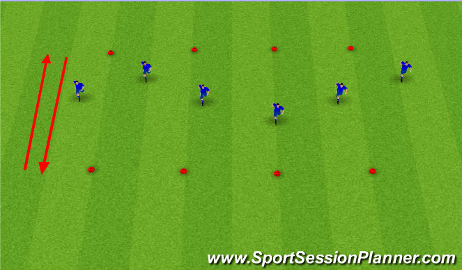 Football/Soccer Session Plan Drill (Colour): Beep Test