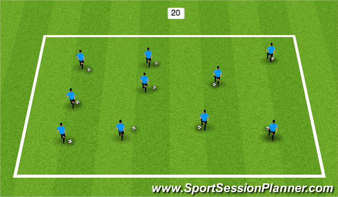 Football/Soccer Session Plan Drill (Colour): Warm Up