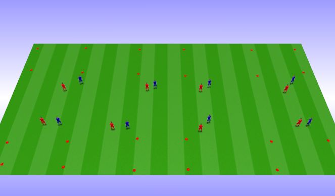 Football/Soccer Session Plan Drill (Colour): 6 goal game Dribbling