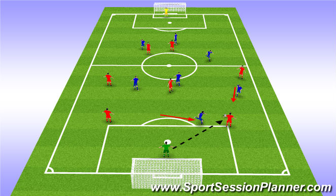 Football/Soccer Session Plan Drill (Colour): SSG - Pressing