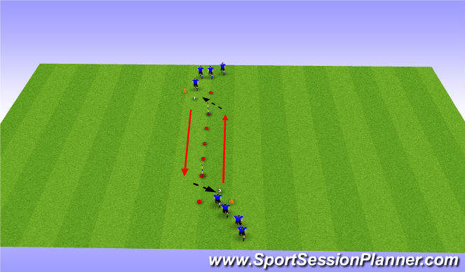 Football/Soccer Session Plan Drill (Colour): Shuttle Drill