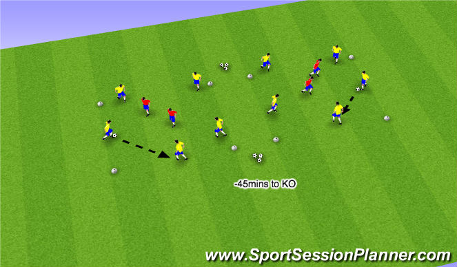 Football/Soccer Session Plan Drill (Colour): Part I - Rondo Squares (8mins)