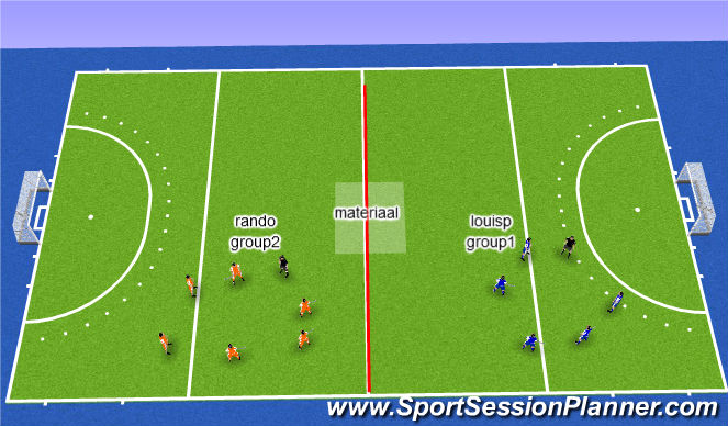 Hockey Session Plan Drill (Colour): welcome: uitleg hockey