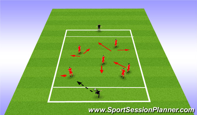 Football/Soccer Session Plan Drill (Colour): Pass Movement