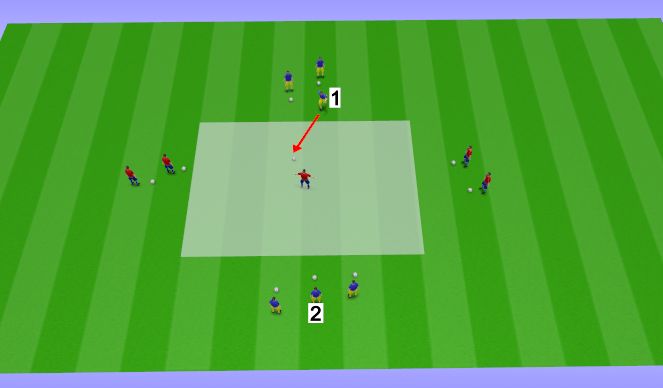 Football/Soccer Session Plan Drill (Colour): 1v1 Warm up