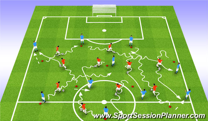 Football/Soccer Session Plan Drill (Colour): Część 1 / wariant 1