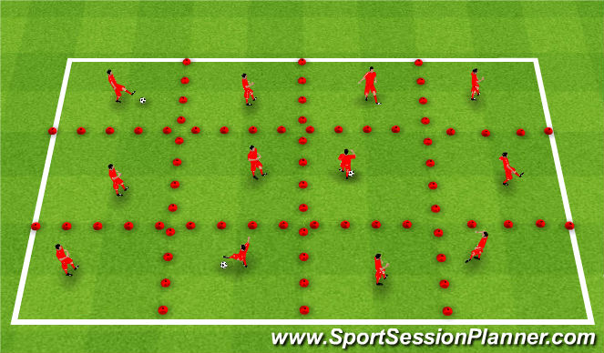 Football/Soccer Session Plan Drill (Colour): Grid Passing