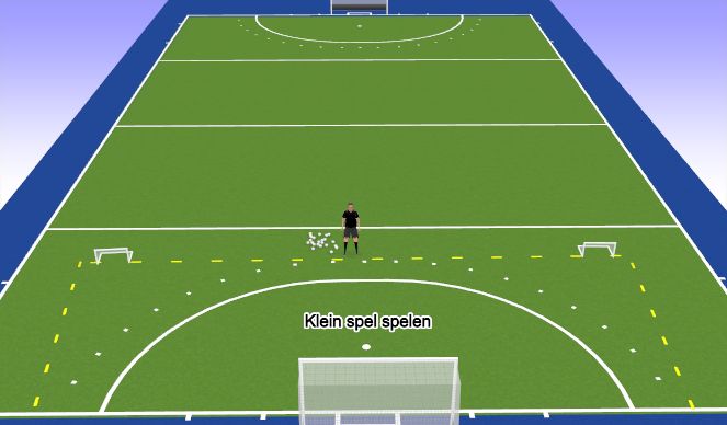 Hockey Session Plan Drill (Colour): Klein spel spelen (23m)