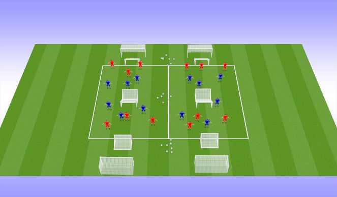 Football/Soccer Session Plan Drill (Colour): 3v3 and 4v4s