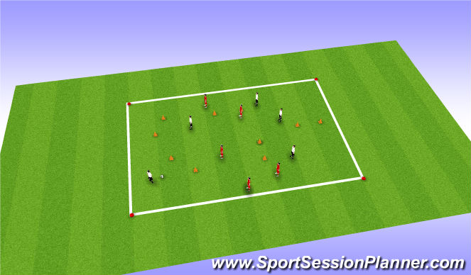 Football/Soccer Session Plan Drill (Colour): Possession with Gates