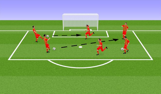 Football/Soccer Session Plan Drill (Colour): Dynamic and Ball Work Warmup