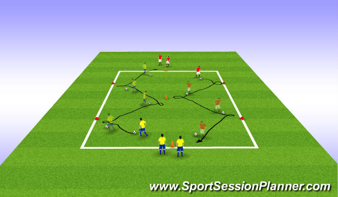Football/Soccer Session Plan Drill (Colour): Spin off turns