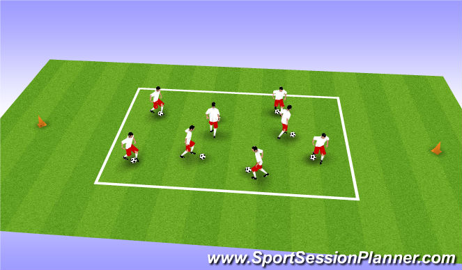 Football/Soccer Session Plan Drill (Colour): Warm up