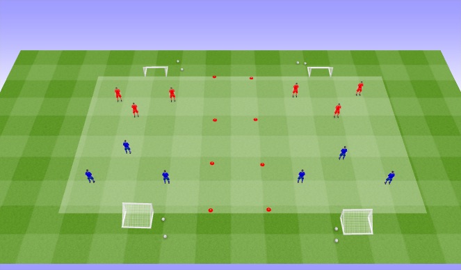 Football/Soccer Session Plan Drill (Colour): 3vs3 Games