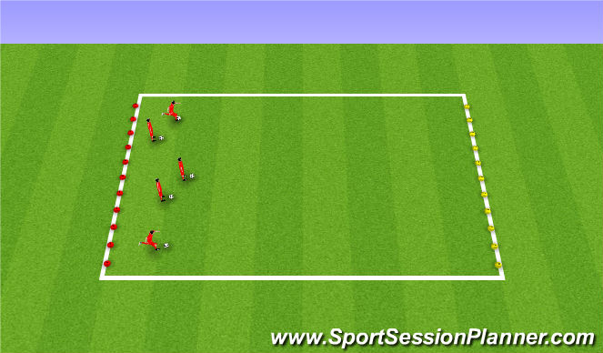 Football/Soccer Session Plan Drill (Colour): Dribbling - Traffic lights