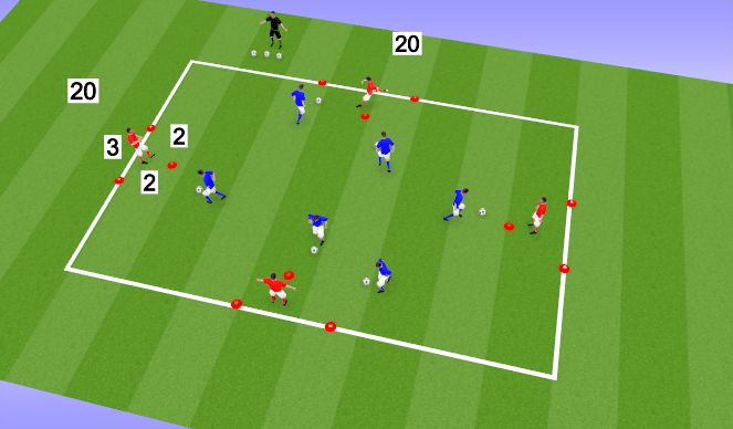 Football/Soccer Session Plan Drill (Colour): Warm-Up Progression