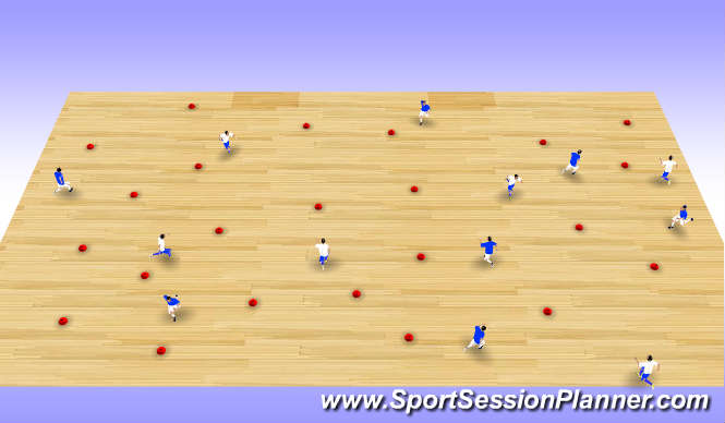 Futsal Session Plan Drill (Colour): Flip the Cone