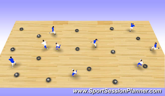 Futsal Session Plan Drill (Colour): Station 1