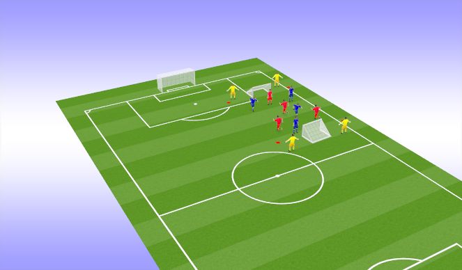 Football/Soccer Session Plan Drill (Colour): 4v4+4