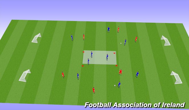 Football/Soccer Session Plan Drill (Colour): counter attack practice