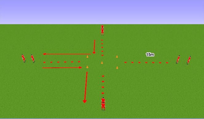 Football/Soccer Session Plan Drill (Colour): Warm Up Variation 3
