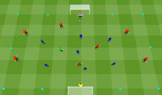 Football/Soccer Session Plan Drill (Colour): Game: 8v8+1