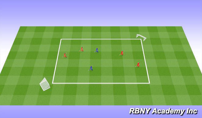 Football/Soccer Session Plan Drill (Colour): 1v1 6 goals