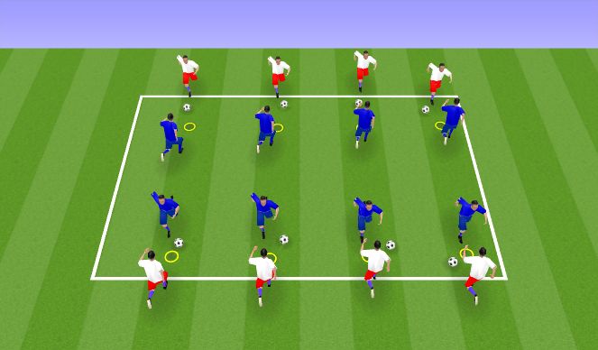 Football/Soccer Session Plan Drill (Colour): Technical set up
