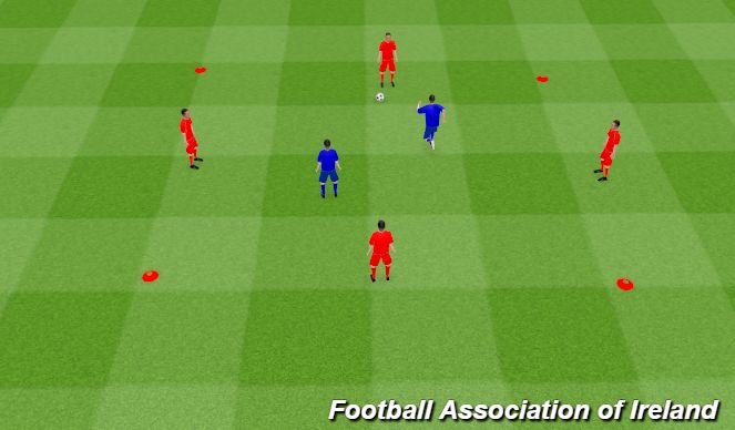 Football/Soccer Session Plan Drill (Colour): 4v2 rondo