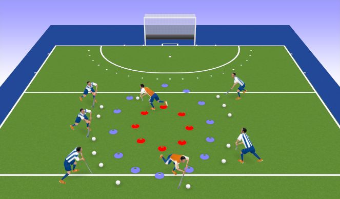 Hockey Session Plan Drill (Colour): Ball Monsters