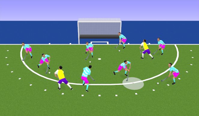 Hockey Session Plan Drill (Colour): Warm up- Keep Ball