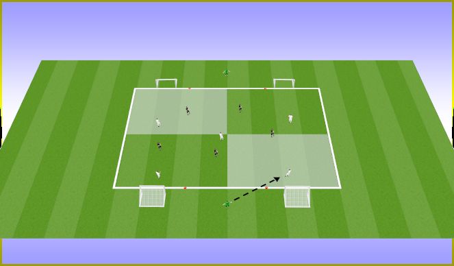 Football/Soccer Session Plan Drill (Colour): 6v5