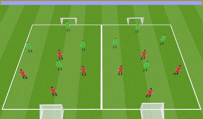 Football/Soccer Session Plan Drill (Colour): 3v3/4v4 (7v7 goals)