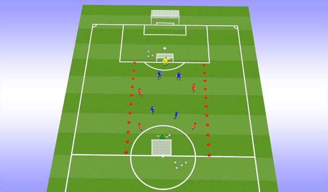 Football/Soccer Session Plan Drill (Colour): 4 V 4 + GK