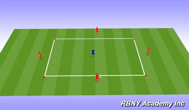 Football/Soccer Session Plan Drill (Colour): Rondo 4v1