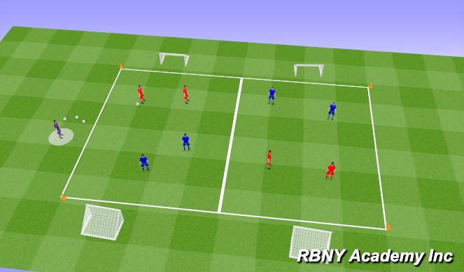 Football/Soccer Session Plan Drill (Colour): Conditioned game - passing in groups 