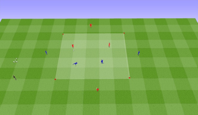Football/Soccer Session Plan Drill (Colour): Main - 2v2+4