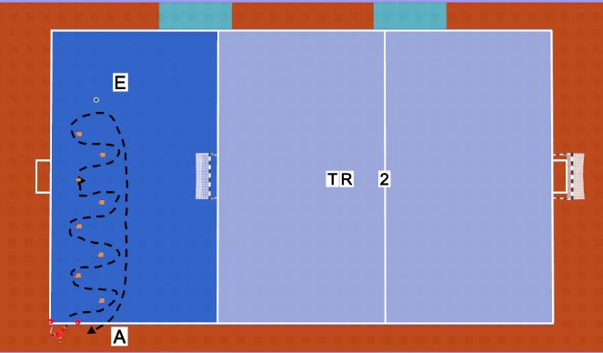 Futsal Session Plan Drill (Colour): Slalom without ball (Optional)