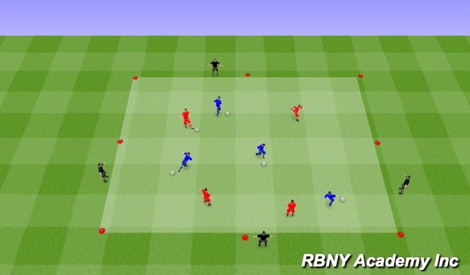 Football/Soccer Session Plan Drill (Colour): Receving Under Pressure