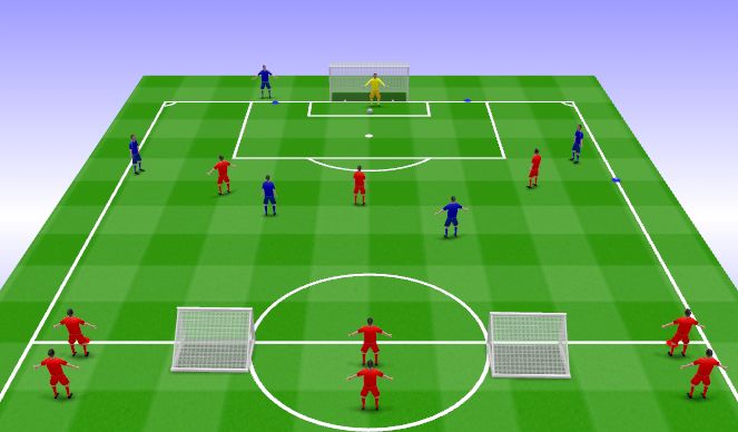 Football/Soccer Session Plan Drill (Colour): Playing Out 5v3