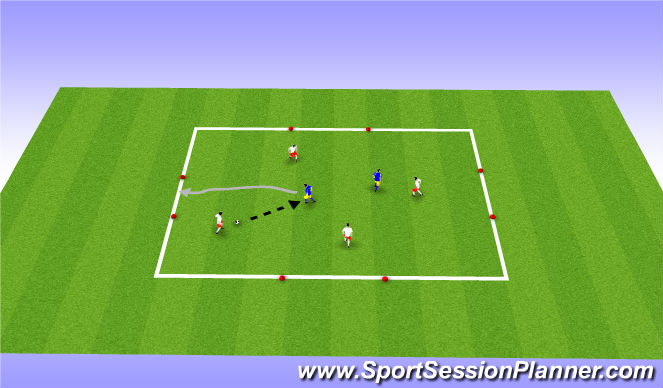 Football/Soccer Session Plan Drill (Colour): 4v2 with counter goals