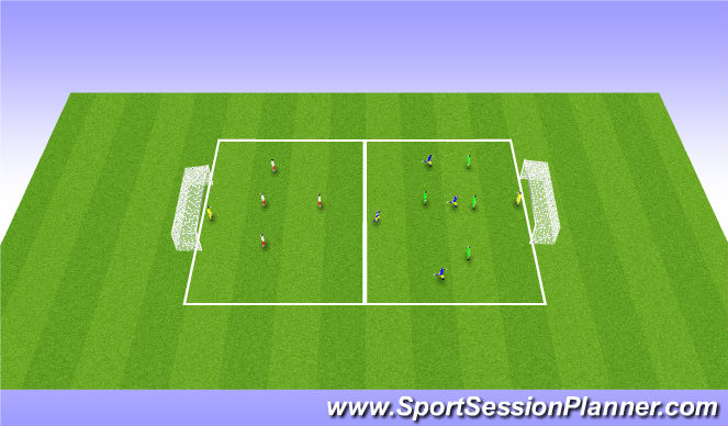 Football/Soccer Session Plan Drill (Colour): 4v4v4 transition game