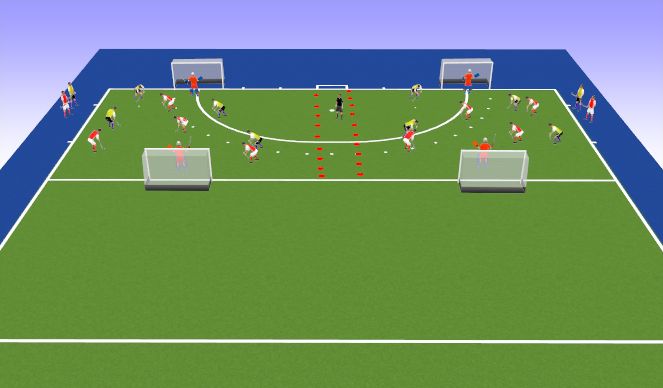 Hockey Session Plan Drill (Colour): 4 v 4 Mini Tournament