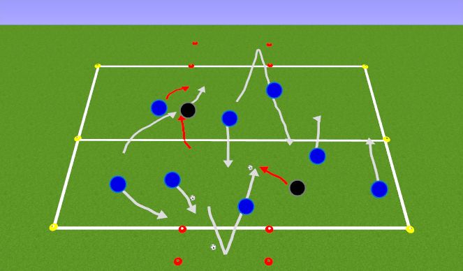 Football/Soccer Session Plan Drill (Colour): LESS CHALLENGING: Bandits (Coach is it)