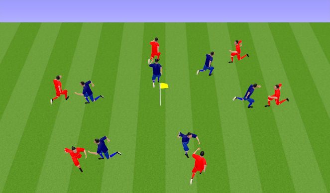 Football/Soccer Session Plan Drill (Colour): Break Away from your Man