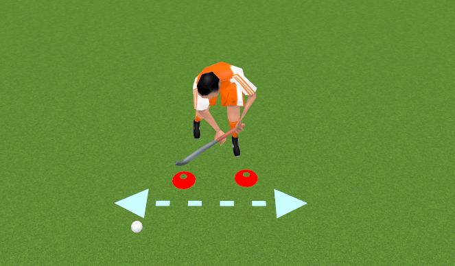 Hockey Session Plan Drill (Colour): Static wide indian dribble