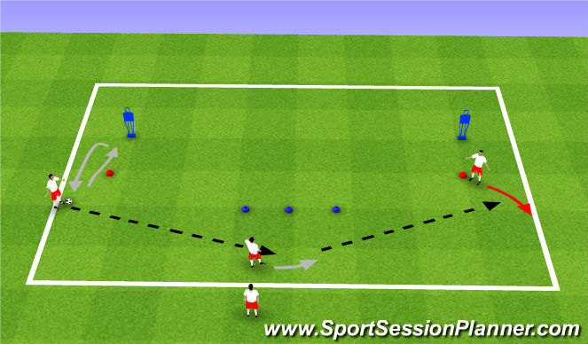 Football/Soccer Session Plan Drill (Colour): Switching play