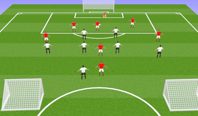 Football/Soccer Session Plan Drill (Colour): Playing out 