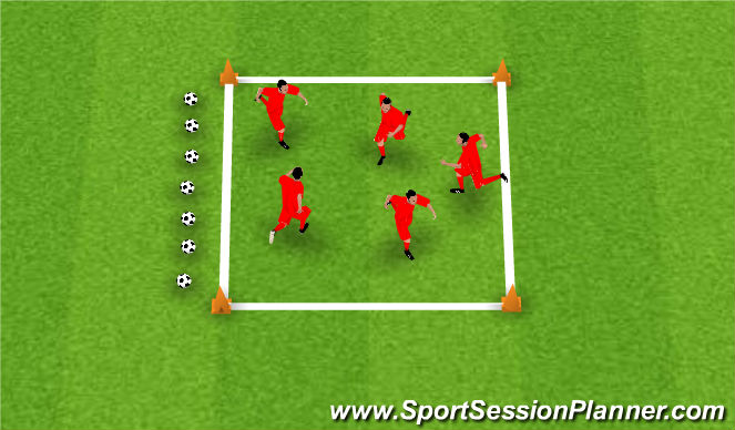 Football/Soccer Session Plan Drill (Colour): Warm Up & Stretching