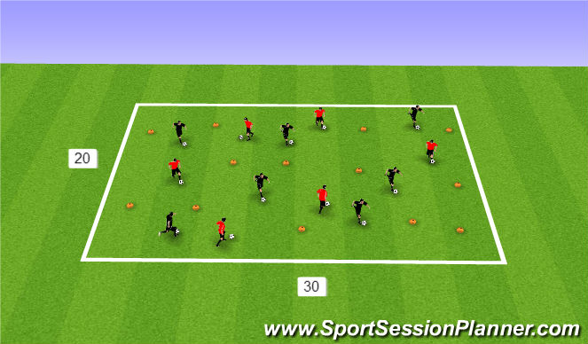 Football/Soccer Session Plan Drill (Colour): Warm up, Ball Manip